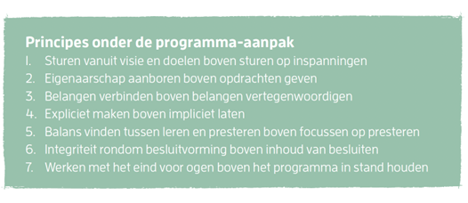 Principes onder de programma-aanpak