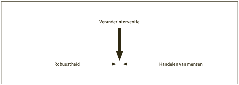 Figuur 3. Verstoring samenhang robuustheid en handelen door veranderdruk.