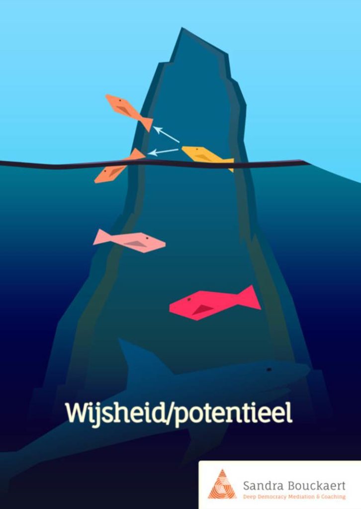 Wil je de onderstroom begrijpen vanuit de Deep Democracy filosofie dan kom je bij de basistheorie uit van de methode: de ijsberg.